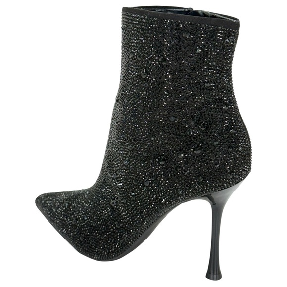 INC Rakima Black Rhinestone Covered Heeled Womens Ankle Boots Size 5M - Picture 8 of 13